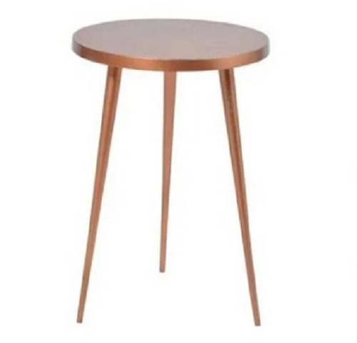 मशीन से निर्मित आकर्षक क्लासिक थ्री लेग राउंड कॉपर साइड टेबल लिविंग रूम