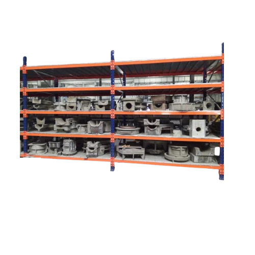 Floor Mounted Industrial Rack - Mild Steel, 6 Foot Height, Plain Surface | Large Storage Space, Waterproof, Corrosion-Resistant, Easy to Install
