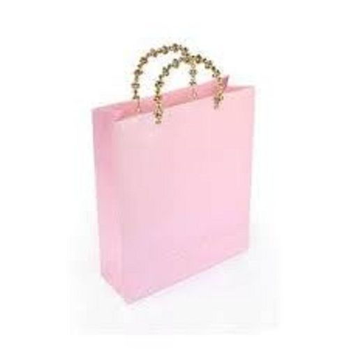 Brown Pink Plain 6 X 4 Inch Size Recyclable Rope Handle Kraft Paper Bag