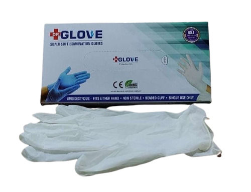 White Disposable And Recyclable Rubber Full Finger Examination Gloves