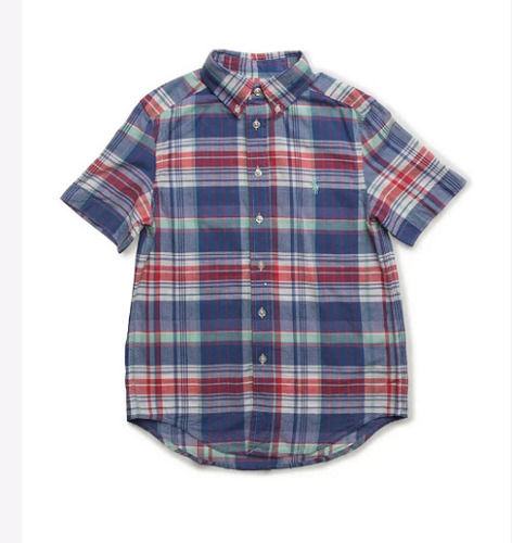 Short Sleeve For Kids Check Shirt  Bust Size: Na Inch (In)