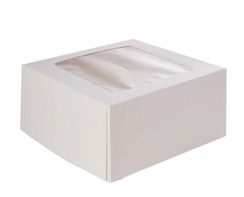 White 10X10X2.2 Inches Rectangular Paper Corrugated Bakery Box For Packaging 