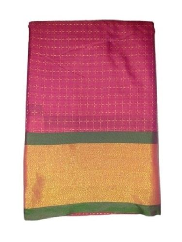 Pink Printed Design Zari Work Attractive Traditional Wear Pure Cotton Slik Saree