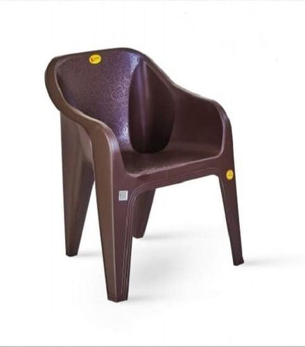 150Kg Load Capacity Matt And Gloss Pattern Brown Plastic Chair