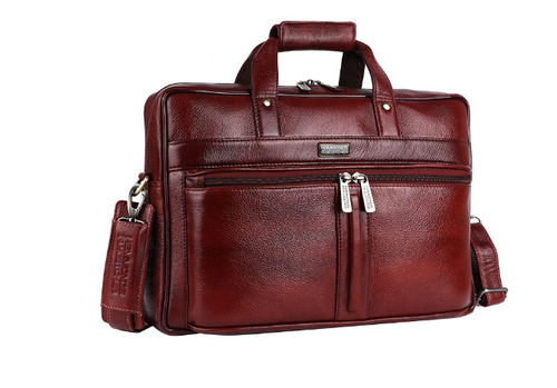 Plain Strap And Zipper Leather Laptop Bags