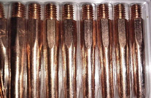 Brown 1.2Mm Full Threaded Brass And Copper Contact Tip