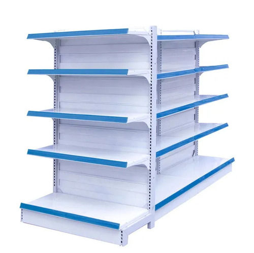 Floor Mounted Heavy-Duty Polished Finish Supermarket Shelving Racks For Display Groceries