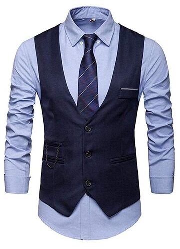 UK Man Mens Solid V Neck Formal Wear Waistcoat For Office And Parties