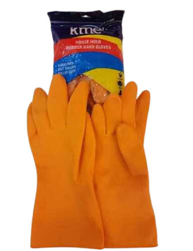 Kitchen Rubber Hand Gloves (Thin -Orange)