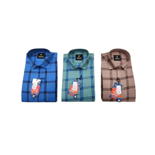 Mens Full Sleeves Cotton Check Shirts