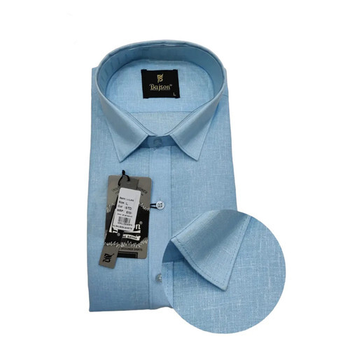 Mens Regular Fit Formal Linen Shirt - Full Sleeve, Plain | Elegant Look, Colorfastness, Soft and Smooth, All Day Comfort