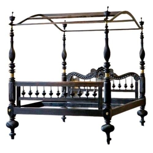 Handmade Artwork Antique Bedroom Bed Dimension(L*W*H): 70X40X60 Inch (In)