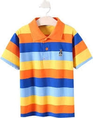 Causal Wear Regular Fit Half Sleeve Polo Neck Cotton T Shirts For Boys