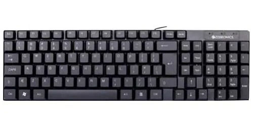 400 Gram Rectangular Abs Plastic Wired Zebronics Keyboard Application: For Computer