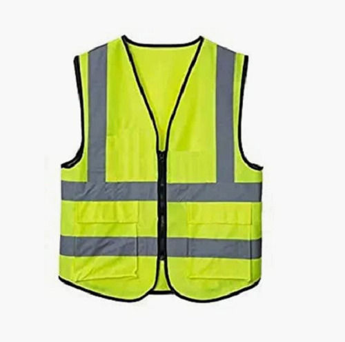 Green Unisex Stripped Sleeveless Reflective Polyester Safety Jacket Uniform For Workwear