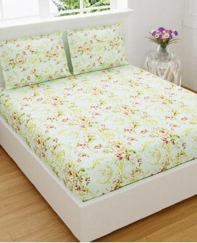 Soft And Skin Friendly 100% Pure Cotton Floral Printed Bed Sheet With Pillow Covers