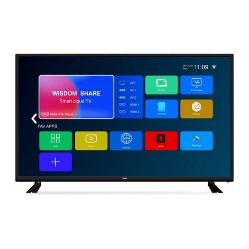 Black 50 Inches Rectangular Wall Mounted Frameless Smart Android Led Tv 