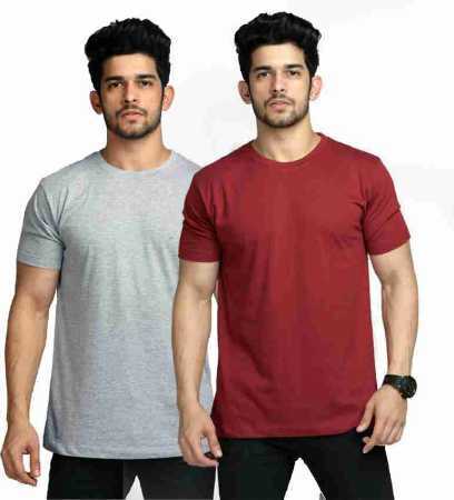 Regular Fit Short Sleeves 100% Cotton Biowash Mens Plain Round Neck T-Shirt Gender: Male