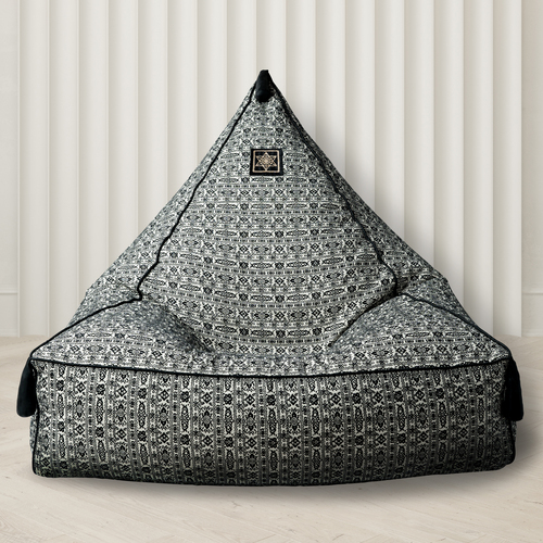 Vplanet 100% कॉम्ब बुना हुआ कॉटन बीन बैग बिना भरा हुआ स्पिल प्रूफ फिलिंग ट्यूब लाइनर | बिना भरा हुआ बीन बैग (Xxxl, आइवरी और काला) - 6 पीस का पैक