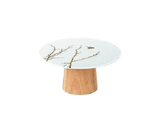 White Portable Round Cake Display Stand