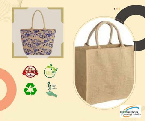 Eco-Friendly Printed And Plain Jute Shopping Carry Bag With Handle