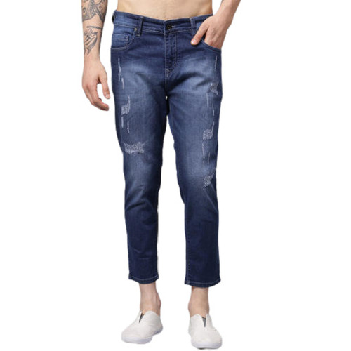 Plain Dyed Casual Wear Regular Fit Straight Denim Jeans For Men Age ...