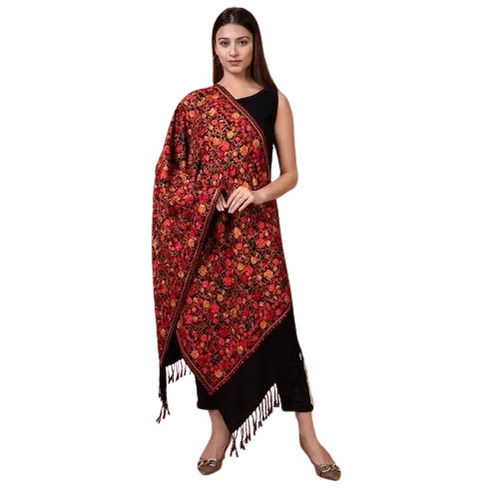 Embroidered Shawl - Color: Black