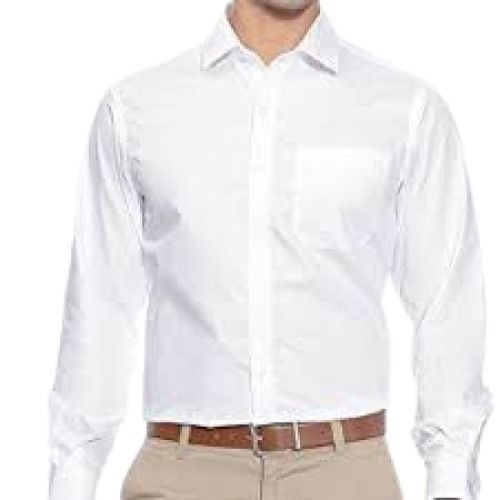 Formal Wear Plain Full Sleeve Style Classic Collar Cotton Shirt For Men Chest Size: 46-48 Inch