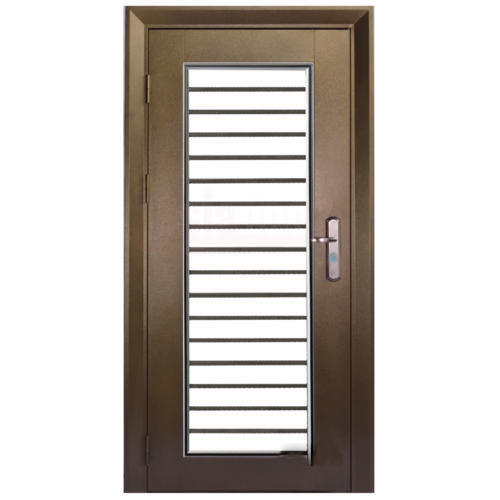 Brown Left Hand Side Lock Durable Corrossion Resistant Stainless Steel Material Door