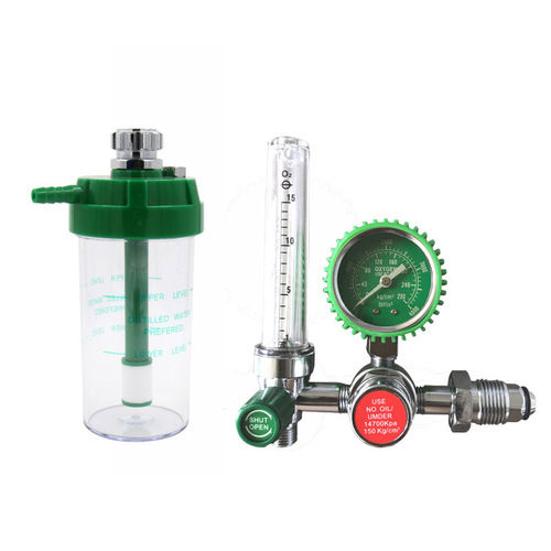 Brass Oxygen Regulator By Excellent Medical  Color Code: Chromr Plated