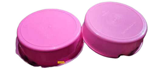 Lightweight Plastic Round Containers - Large Capacity , Water, Leak, and Crack Resistant, Eco-Friendly Pink Design