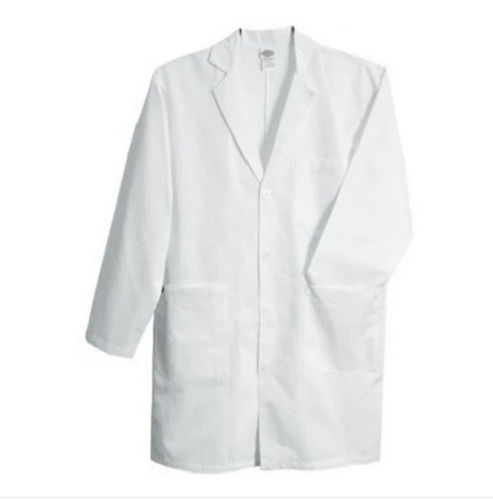 Anti Wrinkle All Size Full Sleeve Plain Cotton Doctor Apron For Hospital  Chest Size: 34 Inches