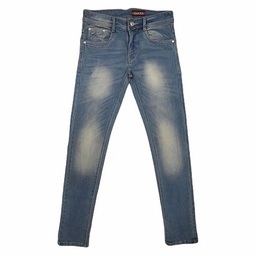 Men's Blue Denim Jeans - Durable Cotton Twill Fabric, Plain Dyed, Washable, Breathable, Quick Dry