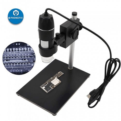 Handheld Zoom USB Digital Microscope, Height Adjustable Stand 1000x 8 LED