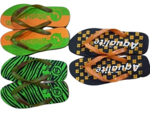 Printed Solid Color Mens Rubber Slipper