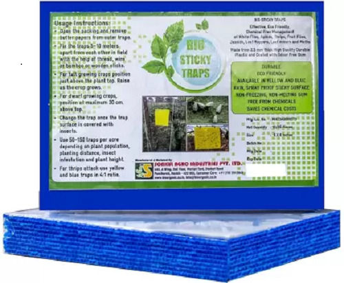 Portable Eco-Friendly Chemical-Free Blue Sticky Trap For Agriculture Packaging: 25 Pcs In Bundle