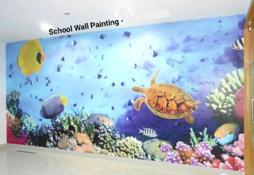 Multicolor 3D Nursery Play School Wall Painting Services