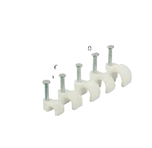 White Rugged Construction Plastic Cable Clips