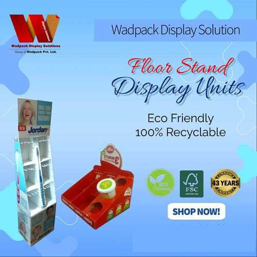 100% Eco-Friendly Recyclable Floor Stand Display Unit For Advertisement Veterinary Drugs