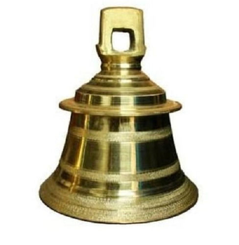 Golden 25 X 10 X 25 Cm Round Brass Polished Temple Theme Hanging Bells