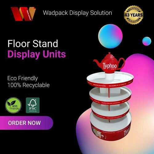Eco-Friendly 100% Recyclable Floor Stand Display Units For Advertisement