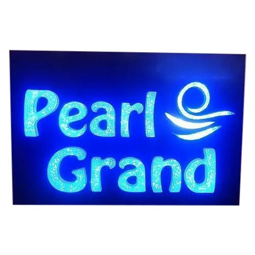 Blue Waterproof Ip 54 Rating Square Acrylic Led Sign Board For Advertisement