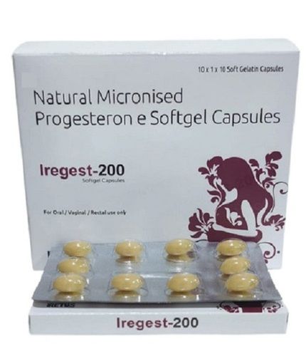 Single Color Air-Protected Oval Packed Storable Soft Texture Progesterone Soft Gelatin Capsules