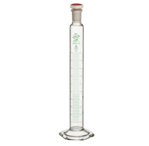 Transparent 250 Milliliter Borosilicate Glass Hexagonal Base Mixing Cylinder For Laboratory Use