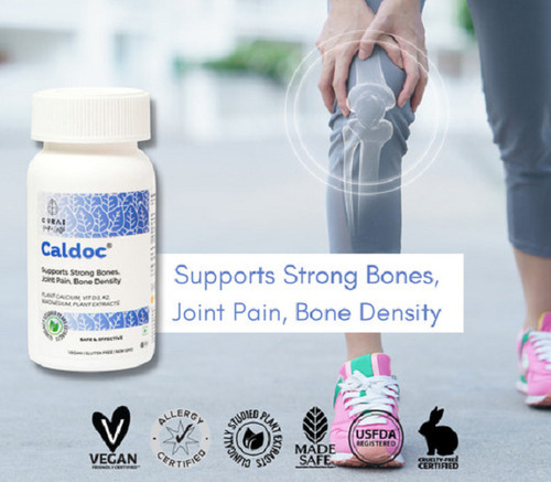 कमजोर हड्डियों, जोड़ों के लिए Caldoc कैल्शियम और विटामिन D3 टैबलेट