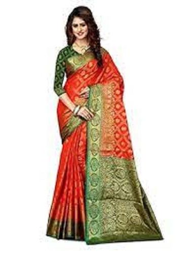 Casual Wear Shrink Resistant Breathable Printed Traditional Ladies Banarasi Sarees