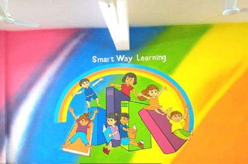 Without Frame Playschool Interior And Exterior Wall Cartoon Painting Services