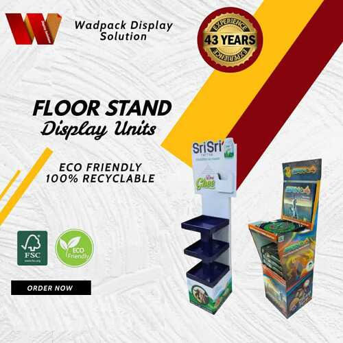 Modular Recyclable Floor Stand Display Unit - Versatile Design Options, Adjustable Size for Retail Environments, Eye-Catching Marketing Tool