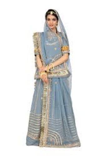 Casual Wear Regular Fit 3/4th Sleeves Breathable Readymade 2 Piece Ladies Rajputi Poshak