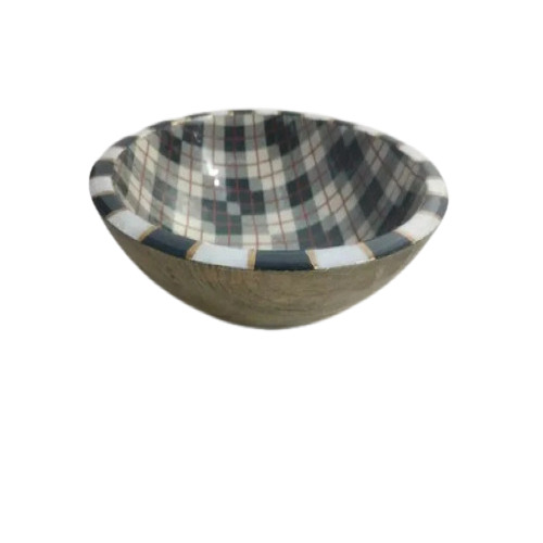 घर और होटल के लिए इनेमल प्रिंटिंग के साथ लकड़ी का सलाद बाउल